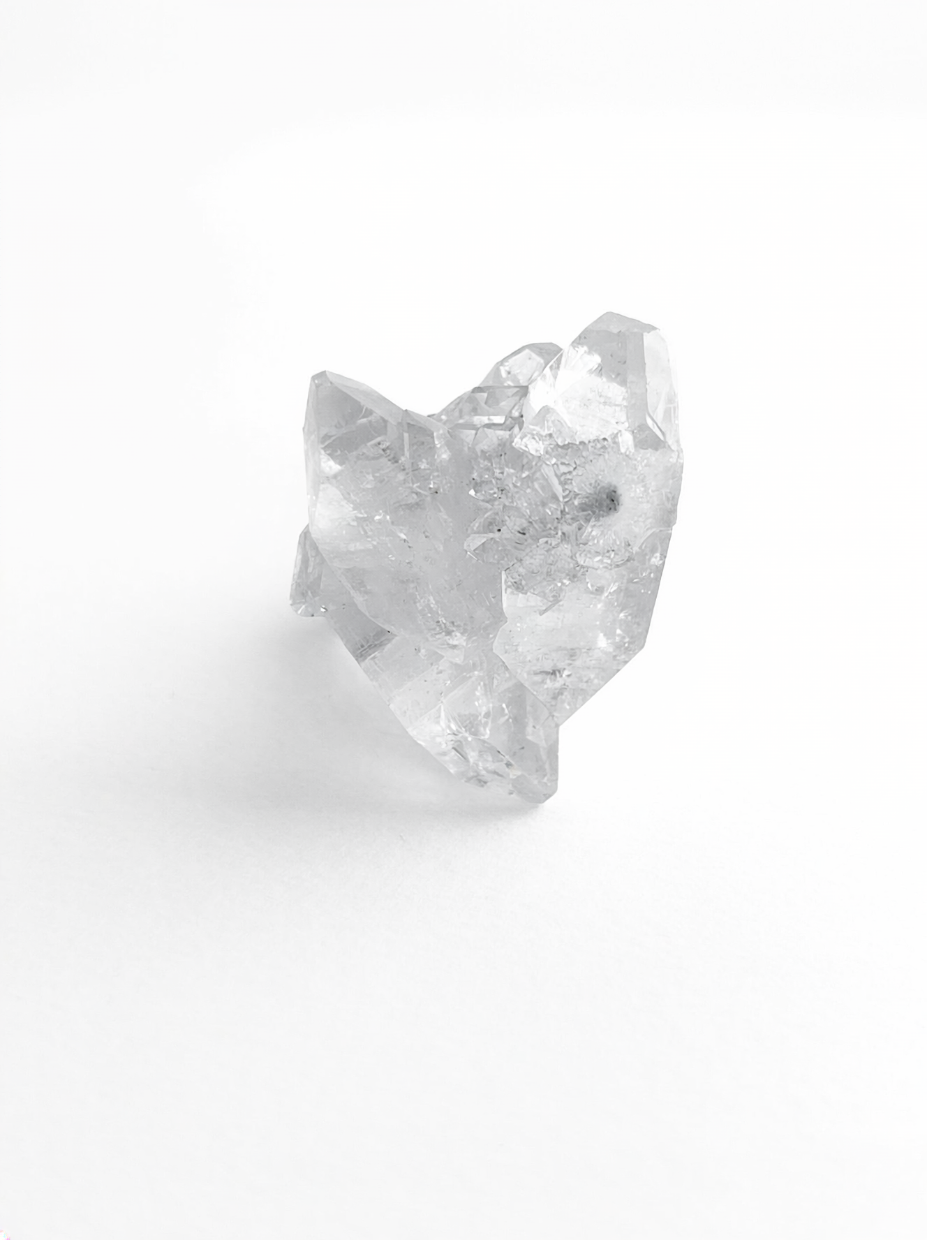 Apophyllite crystal cluster ring from India, front view