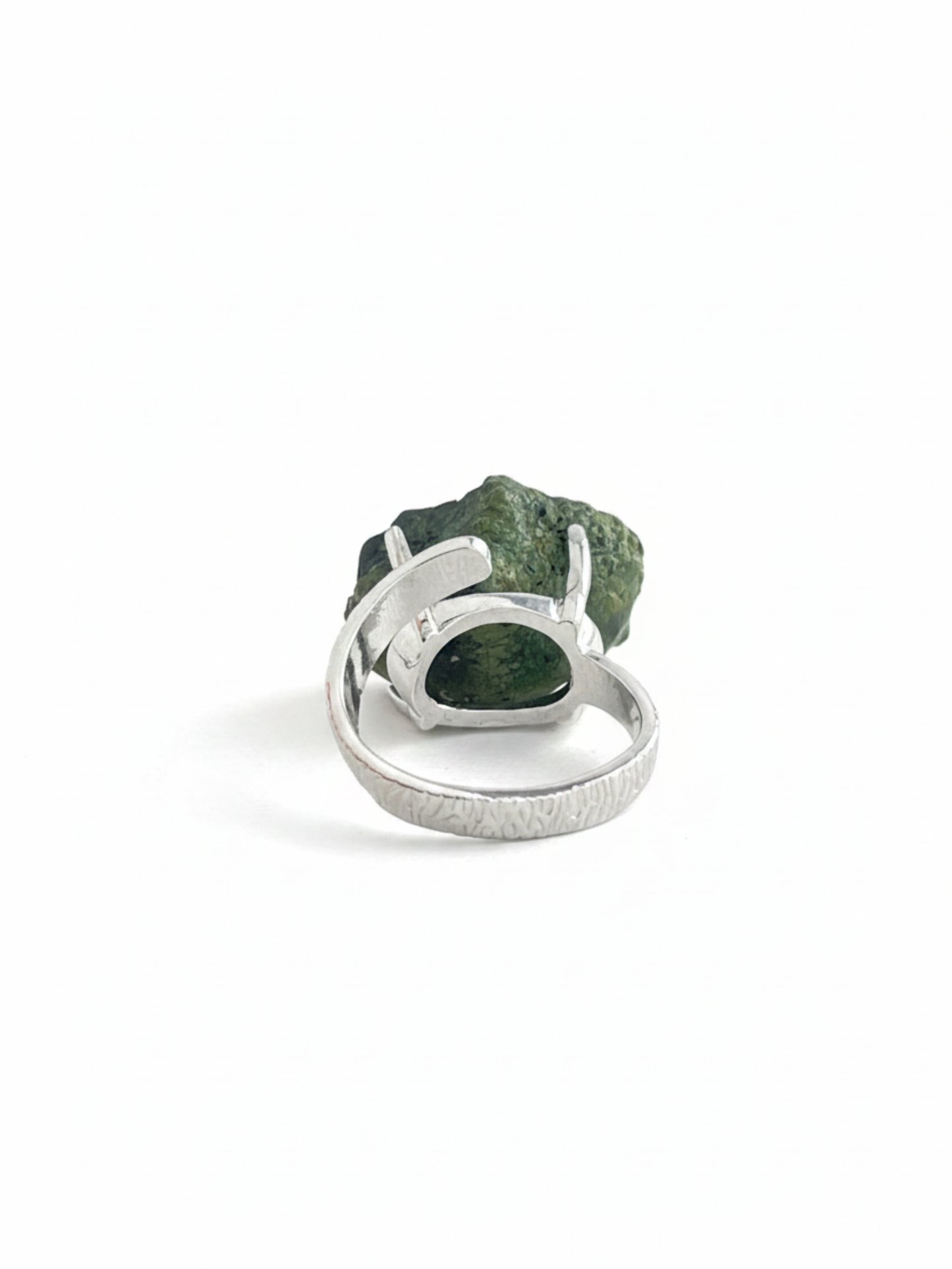 back view adjustable mexican geode crystal ring