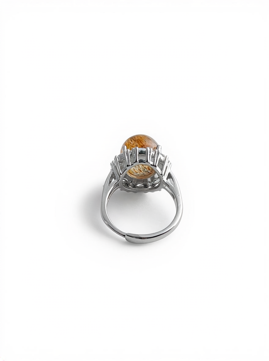 back view adjustable super seven quartz ring
