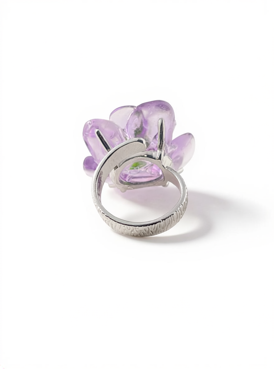 Back view of Amethyst and Chrome Diopside Ring by Oryssia