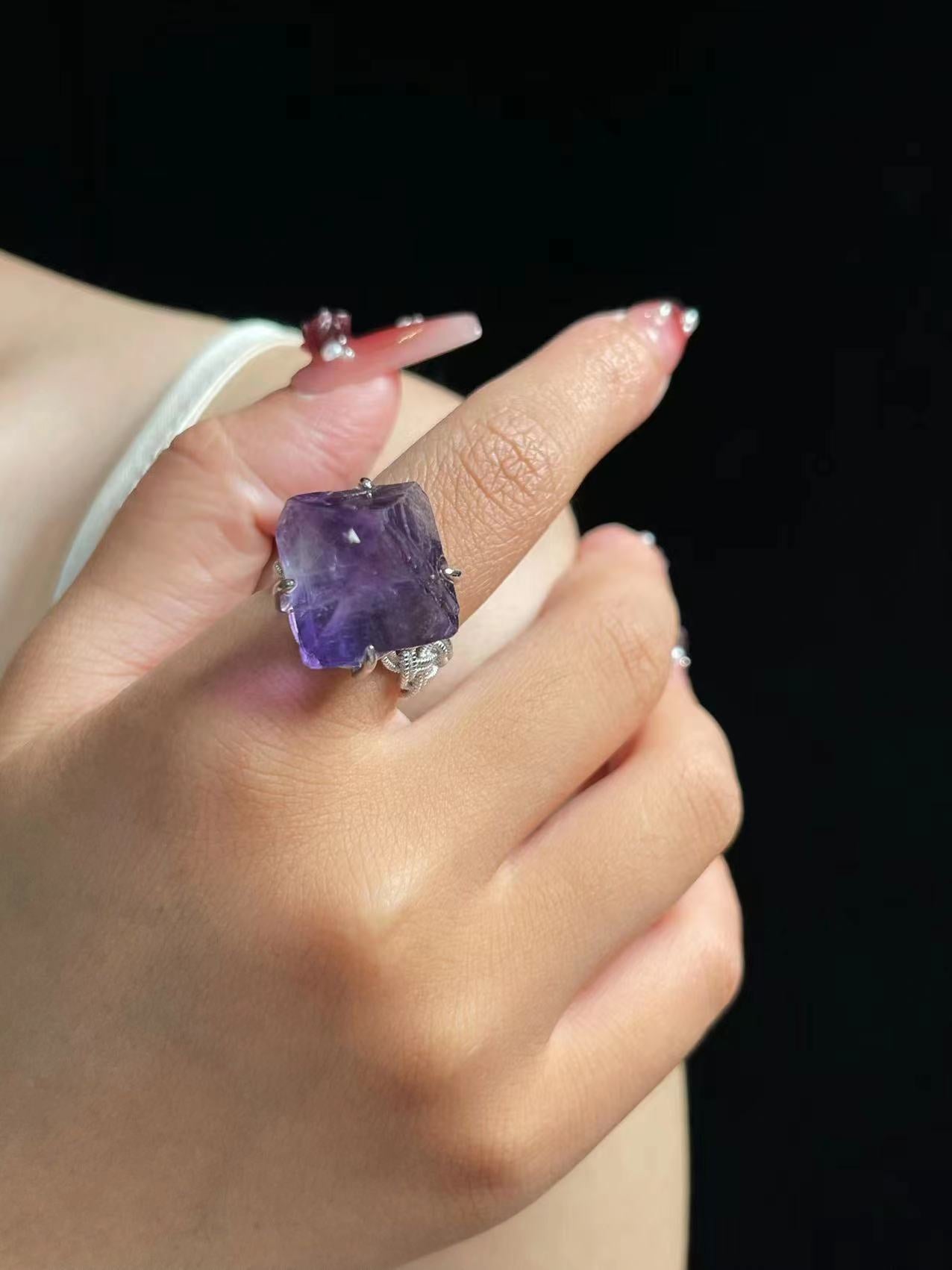 Purple Octahedral Fluorite Ring