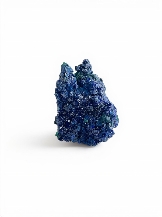 Azurite mineral specimen ring front view