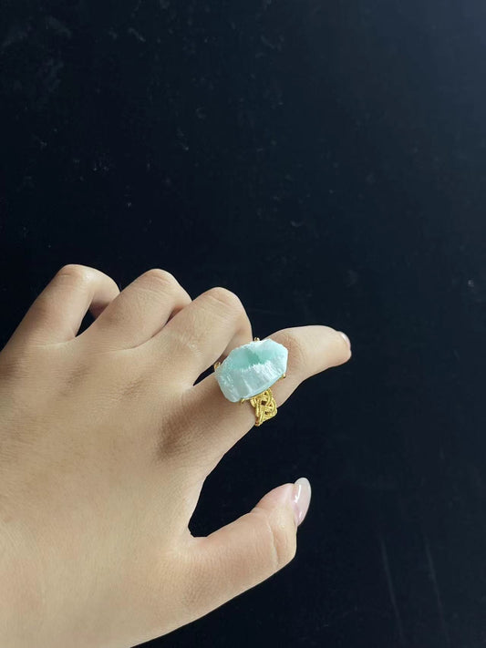 Azurite Raw Ring