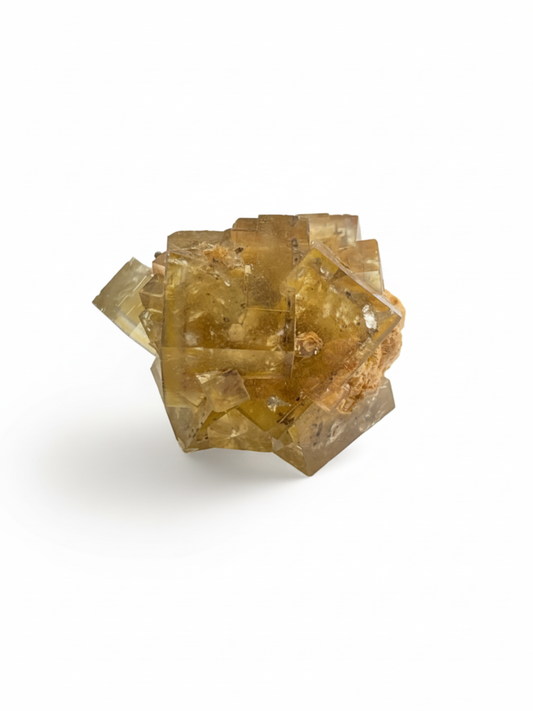 Beijing Honey Fluorite on Matrix Ring front view