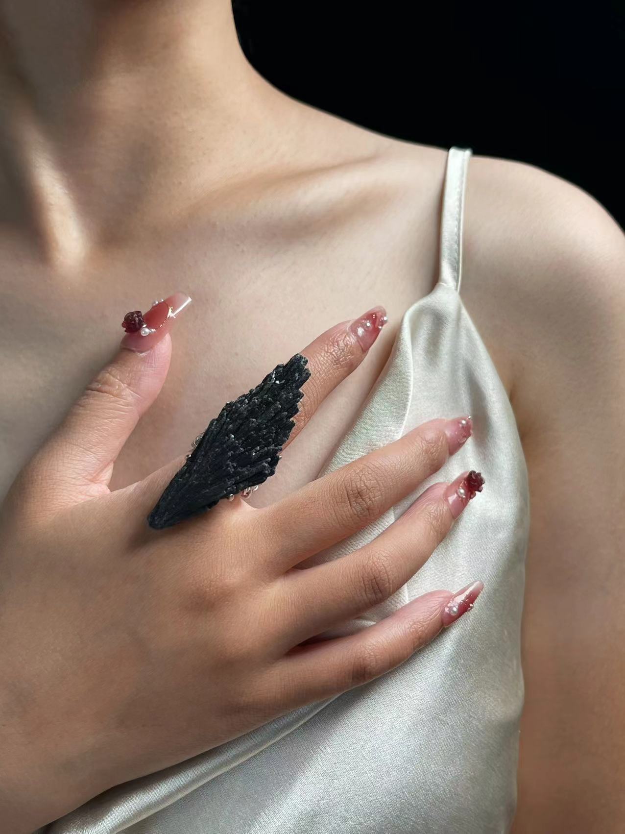 Black Tourmaline (Braided Band Variation) Ring