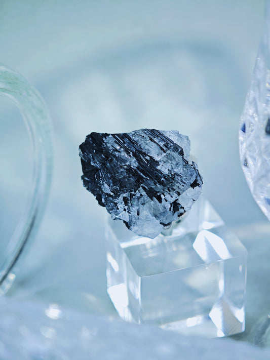 Black Tourmaline in Quartz Ring