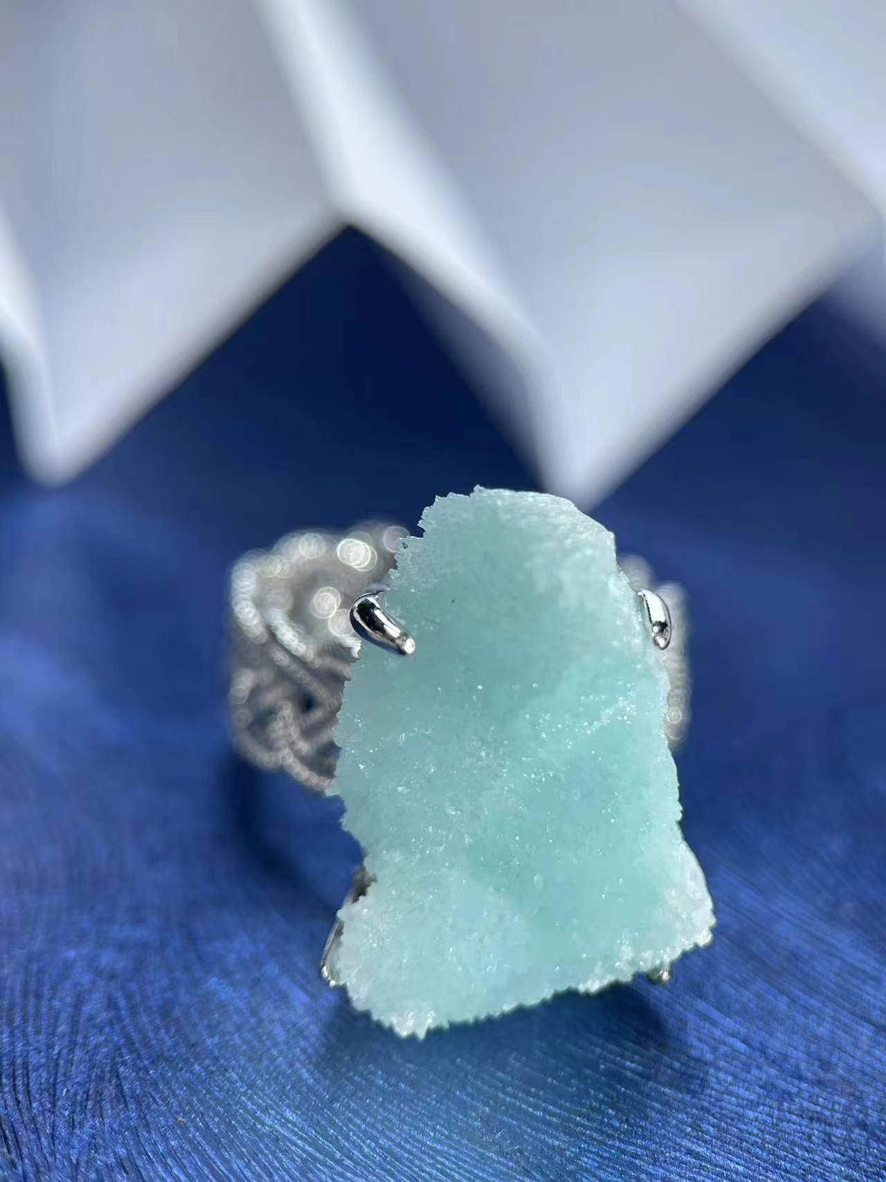 Blue Lace Agate with Braided Band