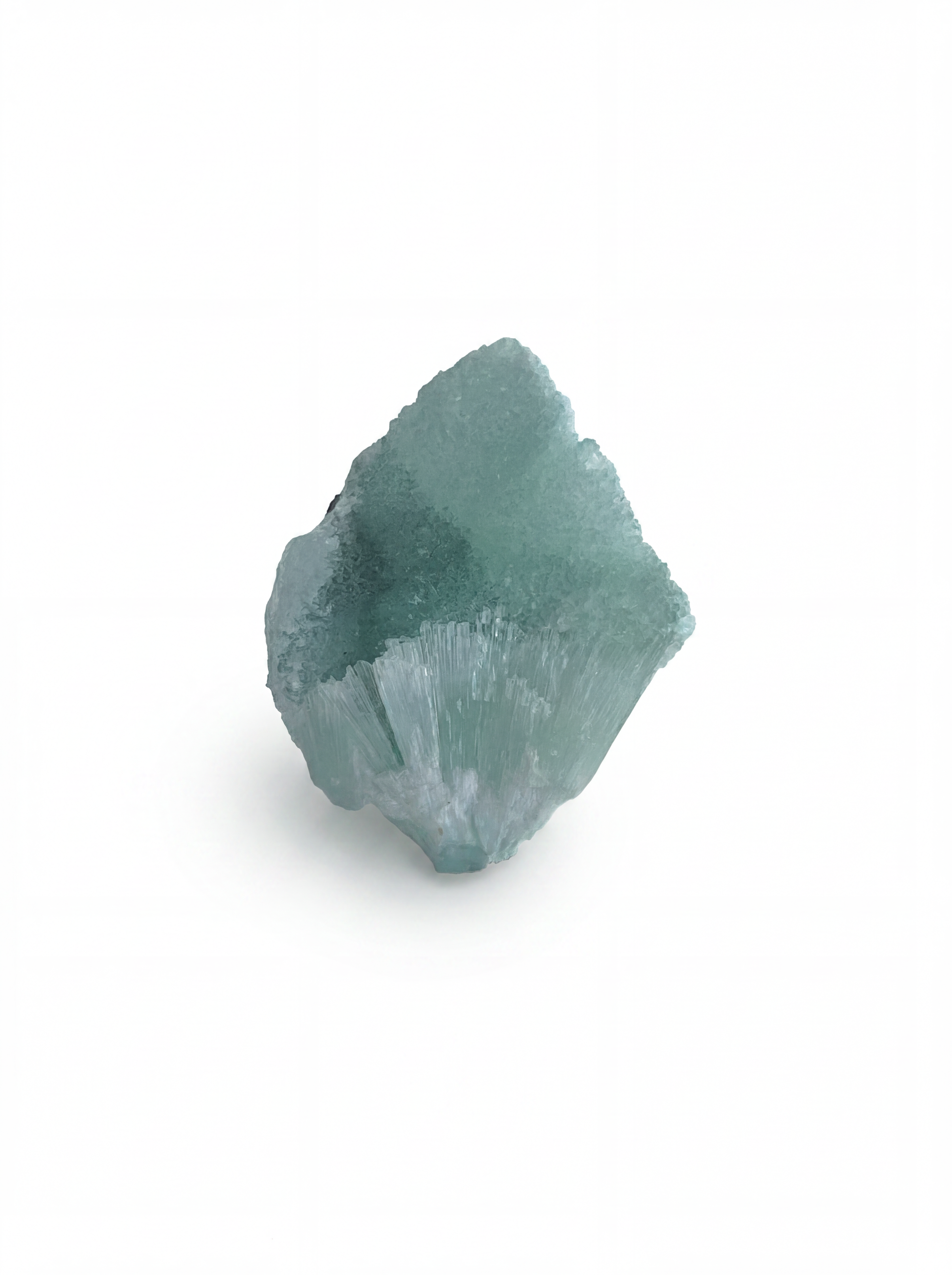 Blue Aragonite mineral specimen ring front view