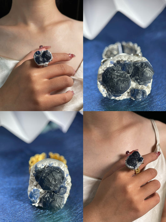 Blueberry Fluorite Ring
