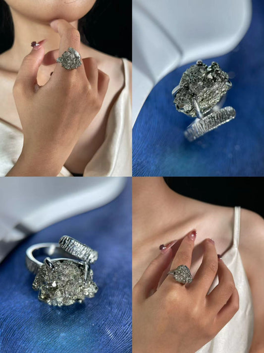 Chalcopyrite Ring — Twisted Band Setting
