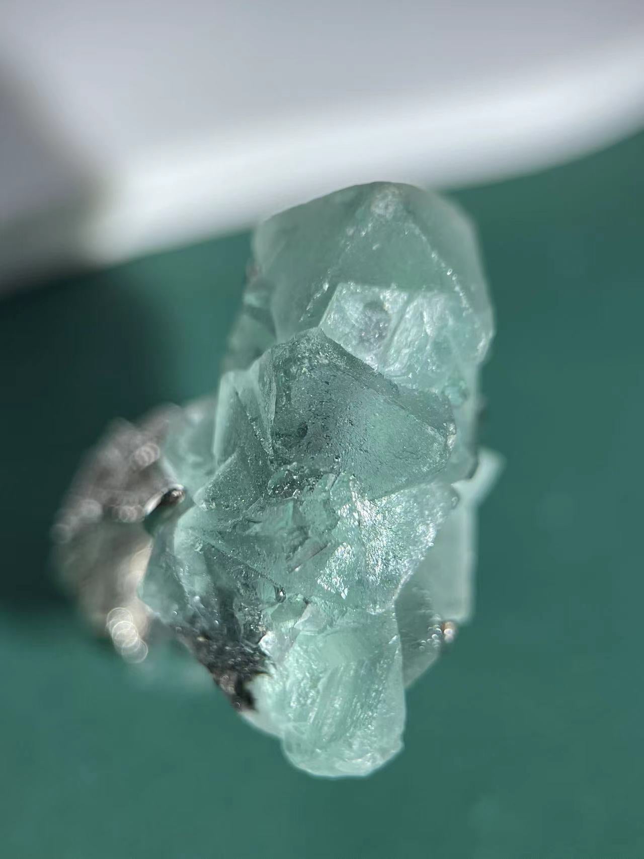 Double-Sided Octahedral Green Fluorite