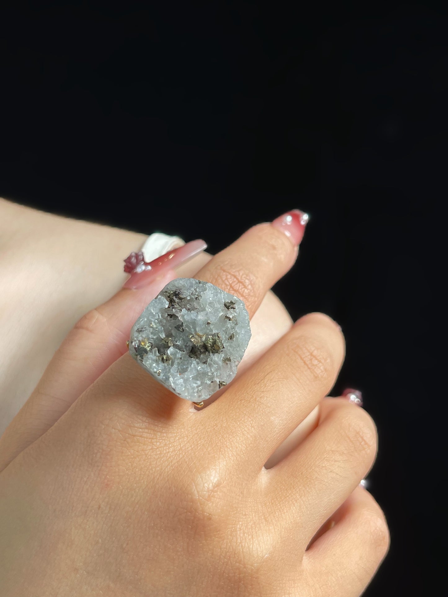 Chalcopyrite with Clear Quartz Ring
