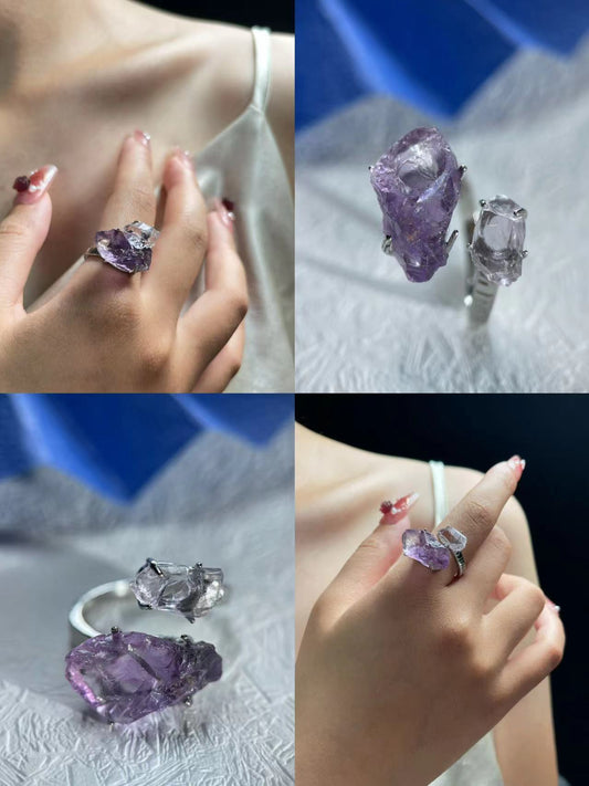 Double Amethyst ring