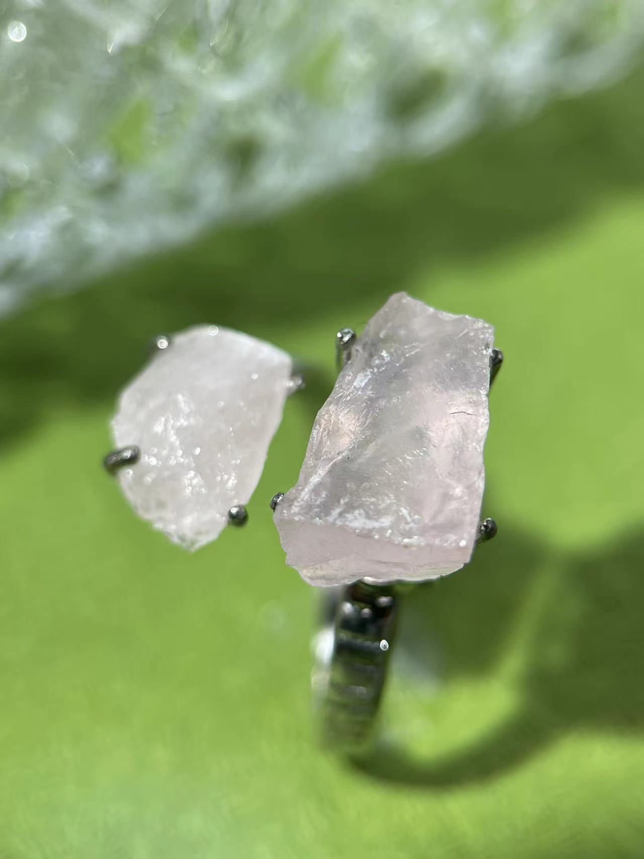 Dual Pink Calcite Rose Ring