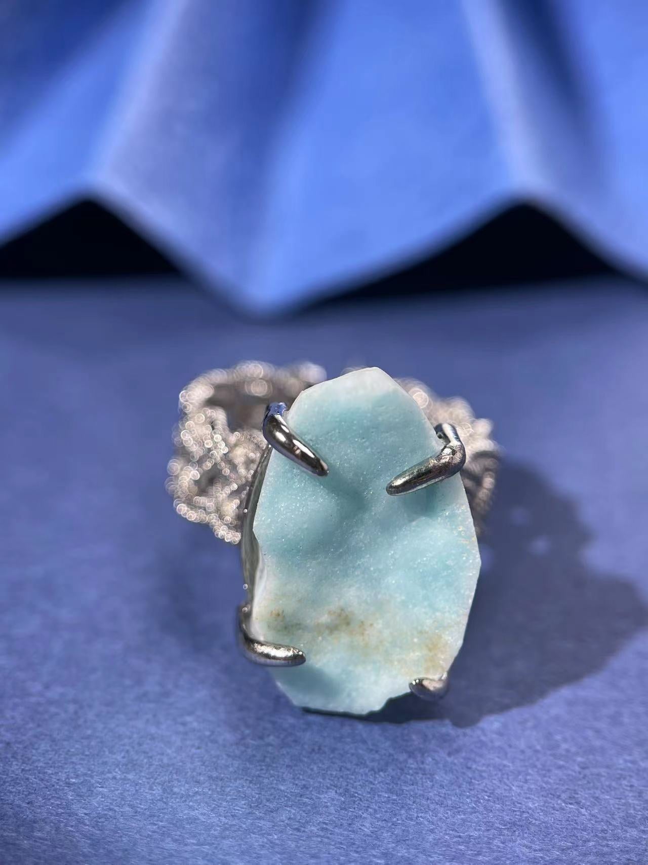 Blue Lace Agate with Braided Band