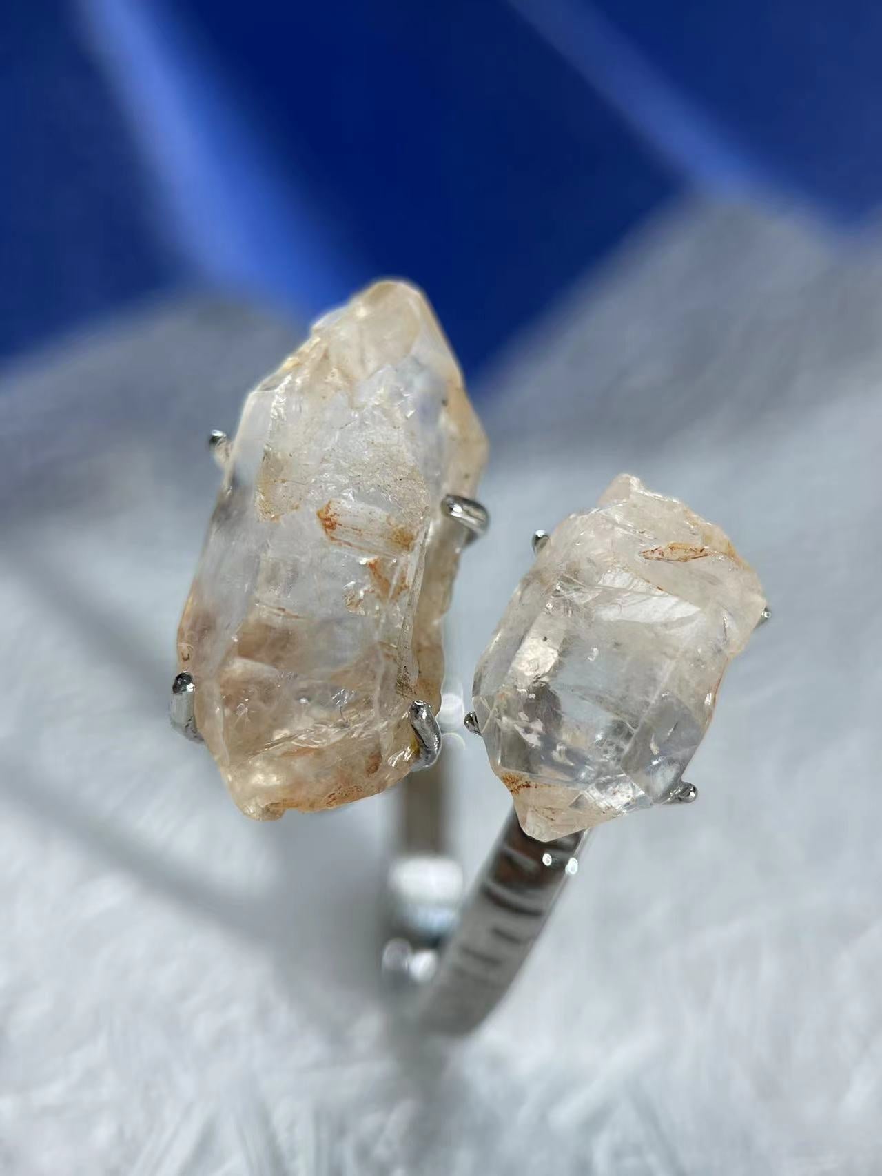 Double Red Clay Petroleum Quartz Ring
