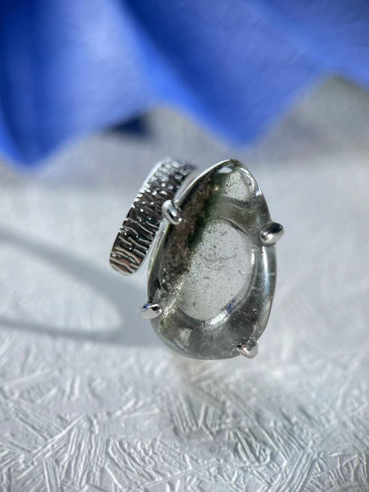 Green Phantom Quartz ring