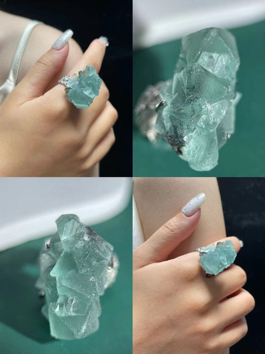 Double-Sided Octahedral Green Fluorite