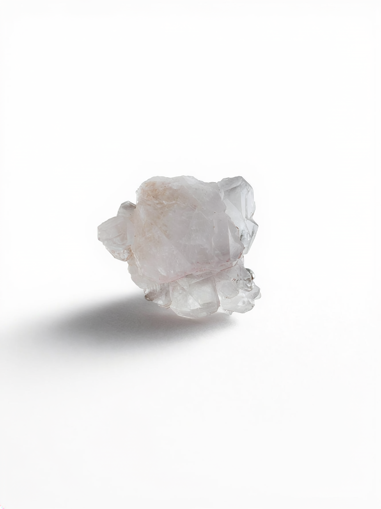 Garden Quartz with Pink Inclusions Ring front view with natural crystal texture