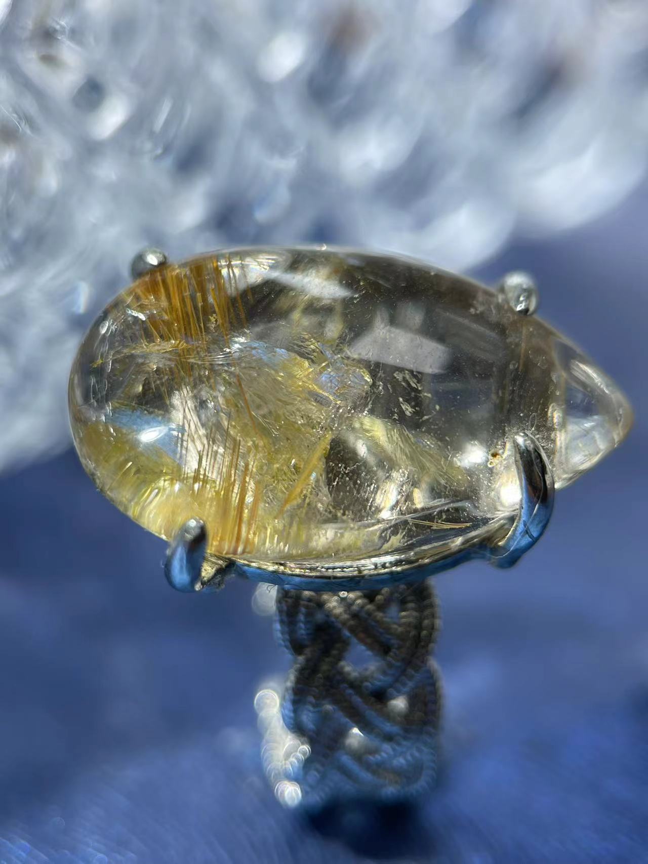 Golden Rutilated Quartz Ring