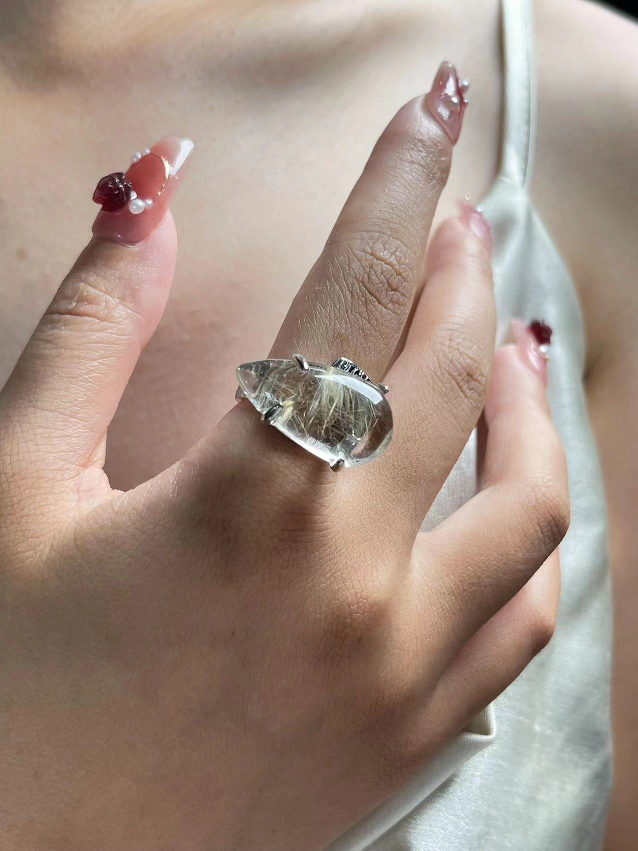 Golden Rutilated Quartz ring