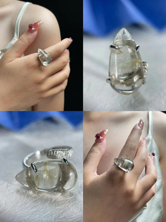Golden Rutilated Quartz ring