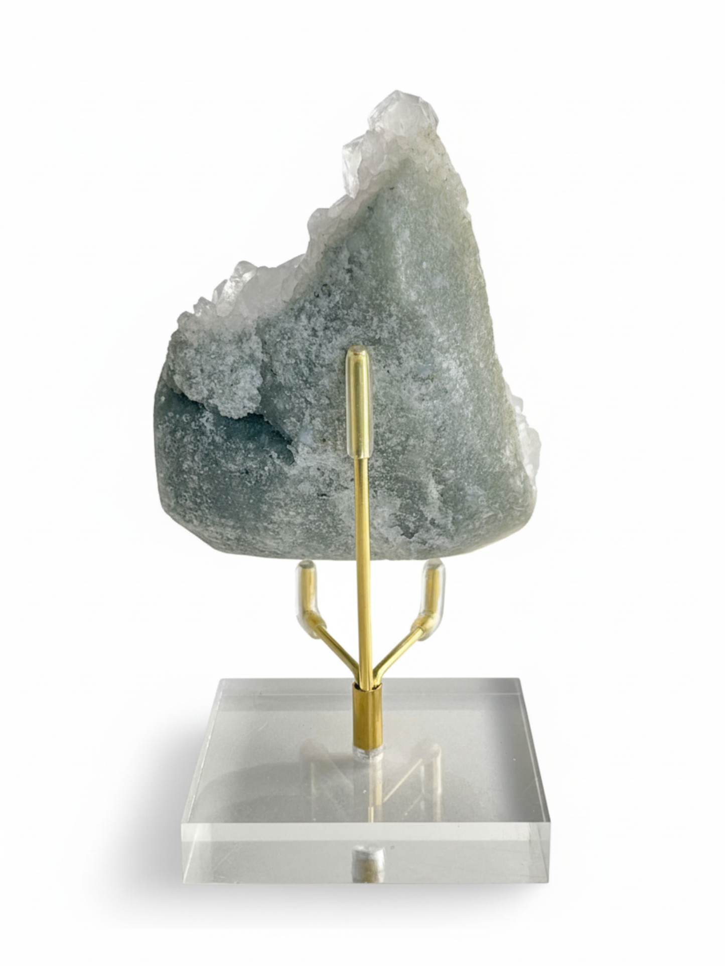 back view of chlorite quartz mineral specimen from Kullu India showing natural matrix