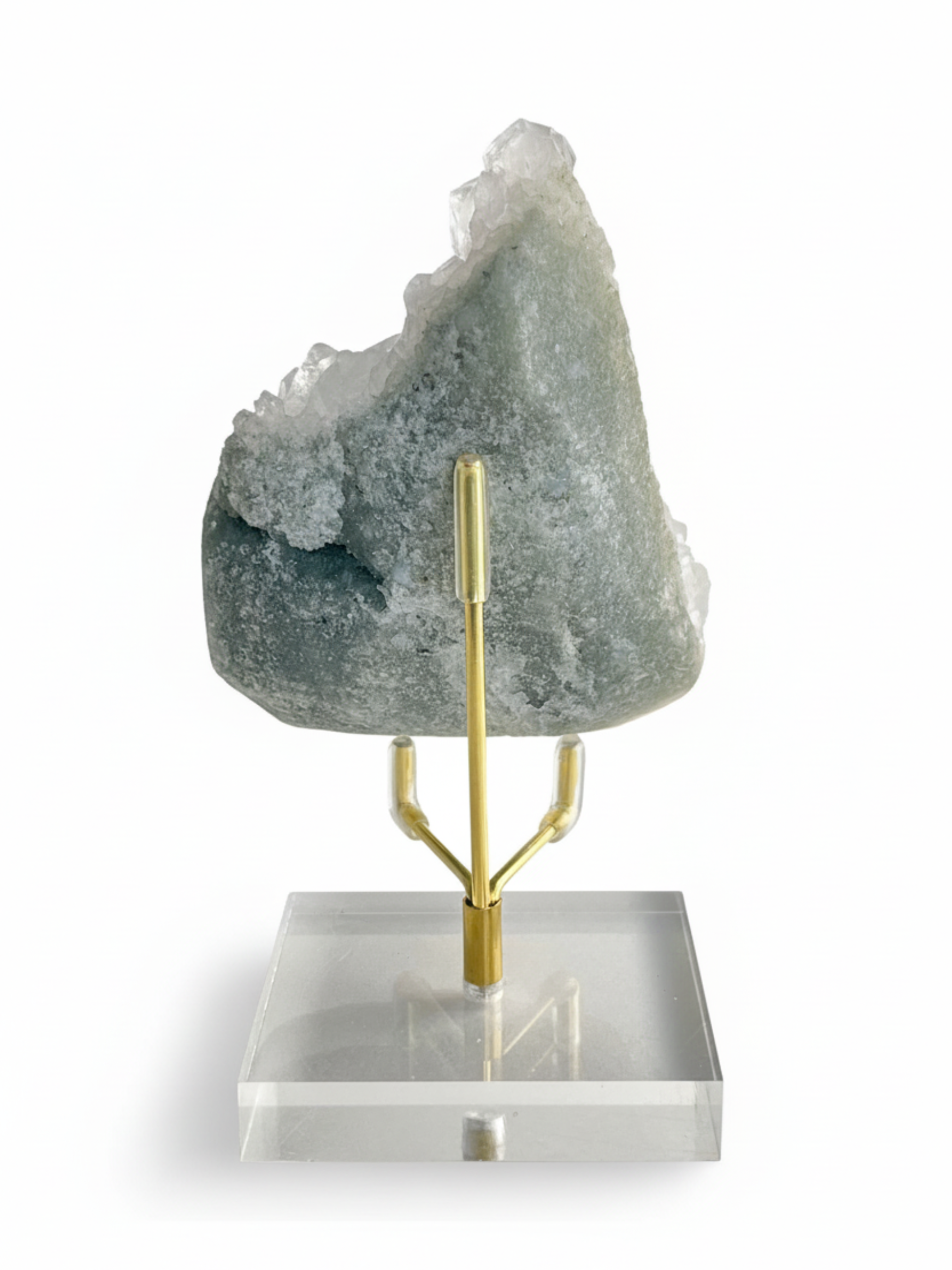 back view of chlorite quartz mineral specimen from Kullu India showing natural matrix