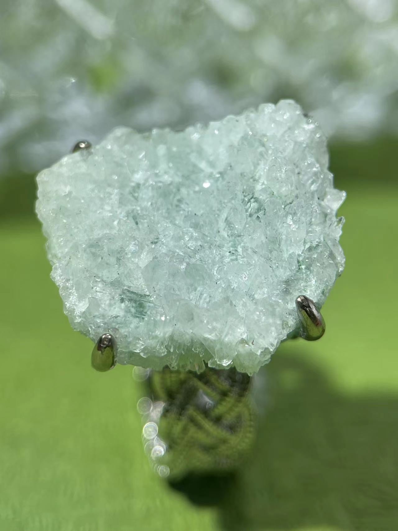 Green Strawberry Quartz Ring