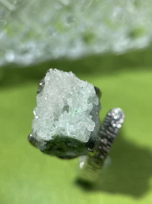 Green Strawberry Quartz Ring