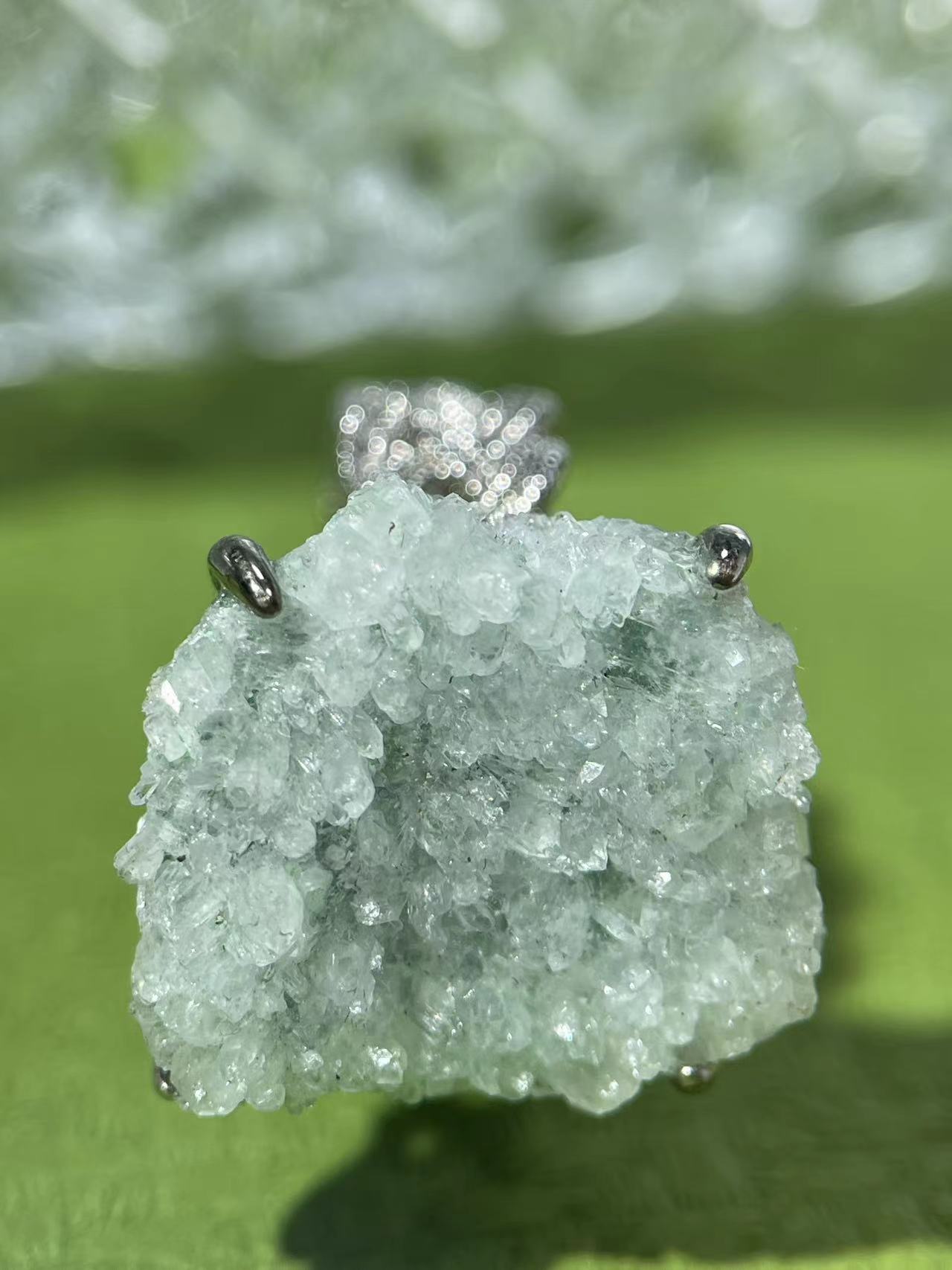 Green Strawberry Quartz Ring
