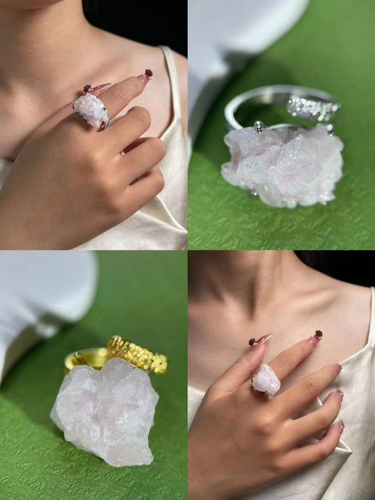 Raw Strawberry Quartz Ring