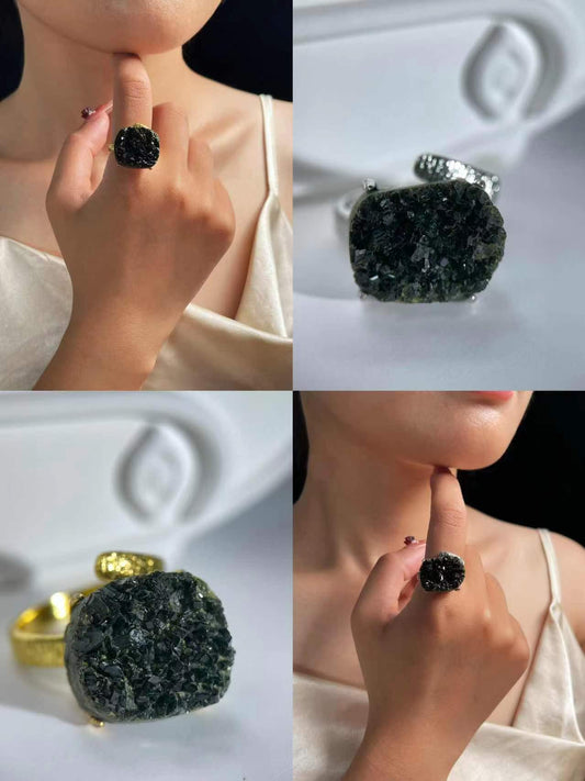 Epidote & Green Tourmaline Ring