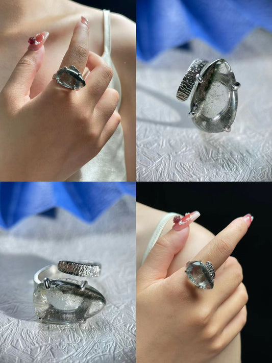 Green Phantom Quartz ring