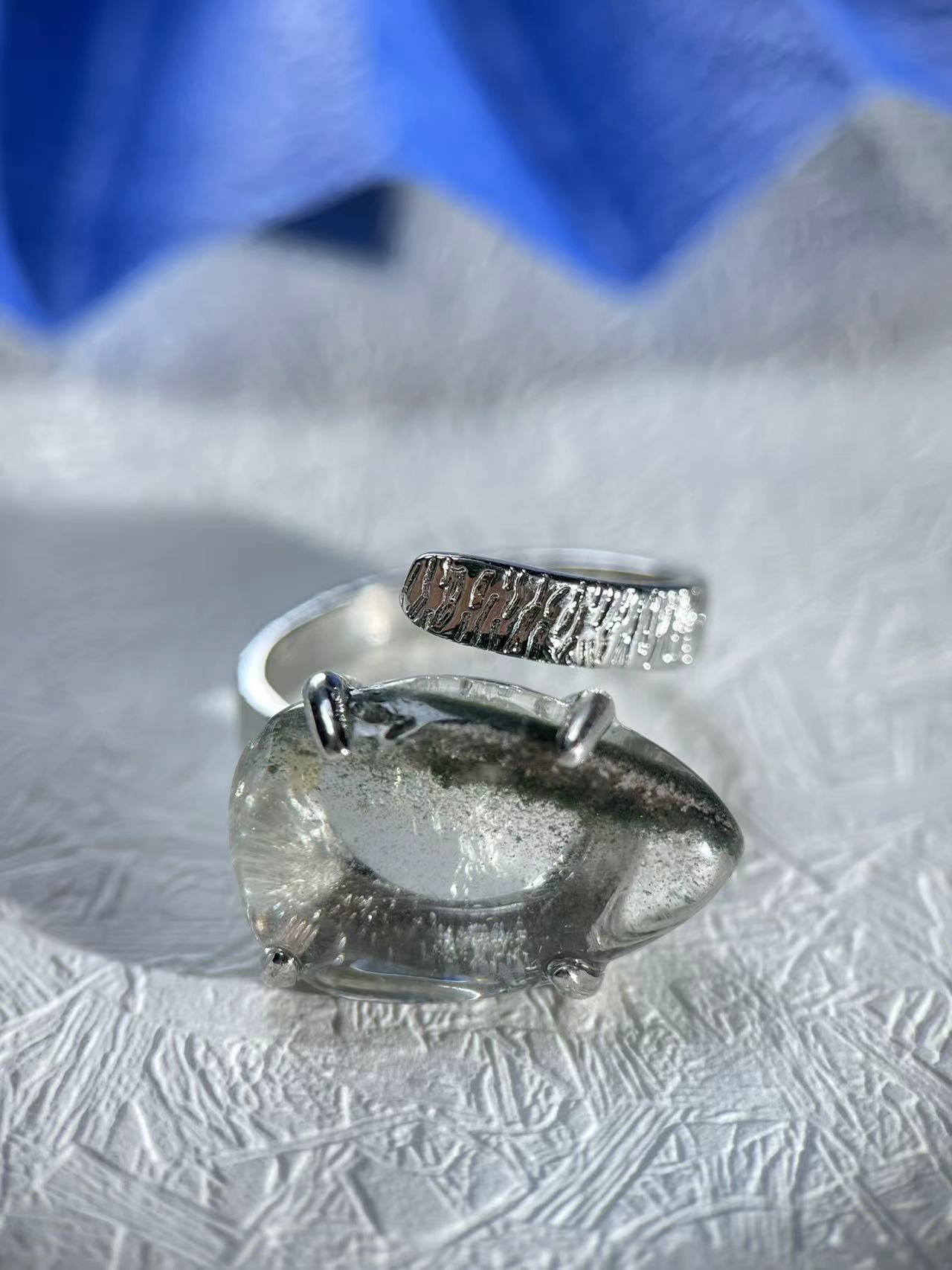 Green Phantom Quartz ring