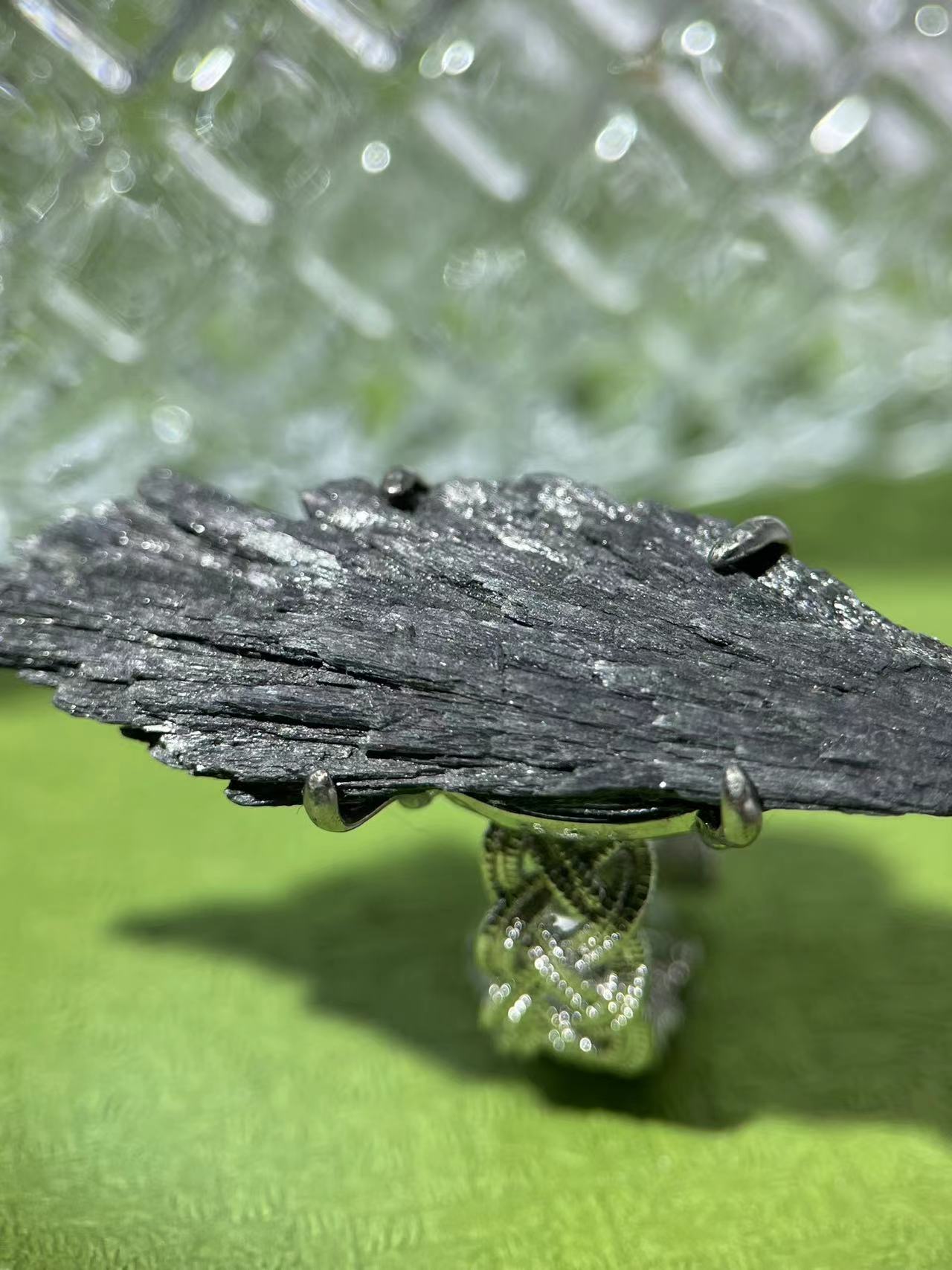 Black Tourmaline (Braided Band Variation) Ring
