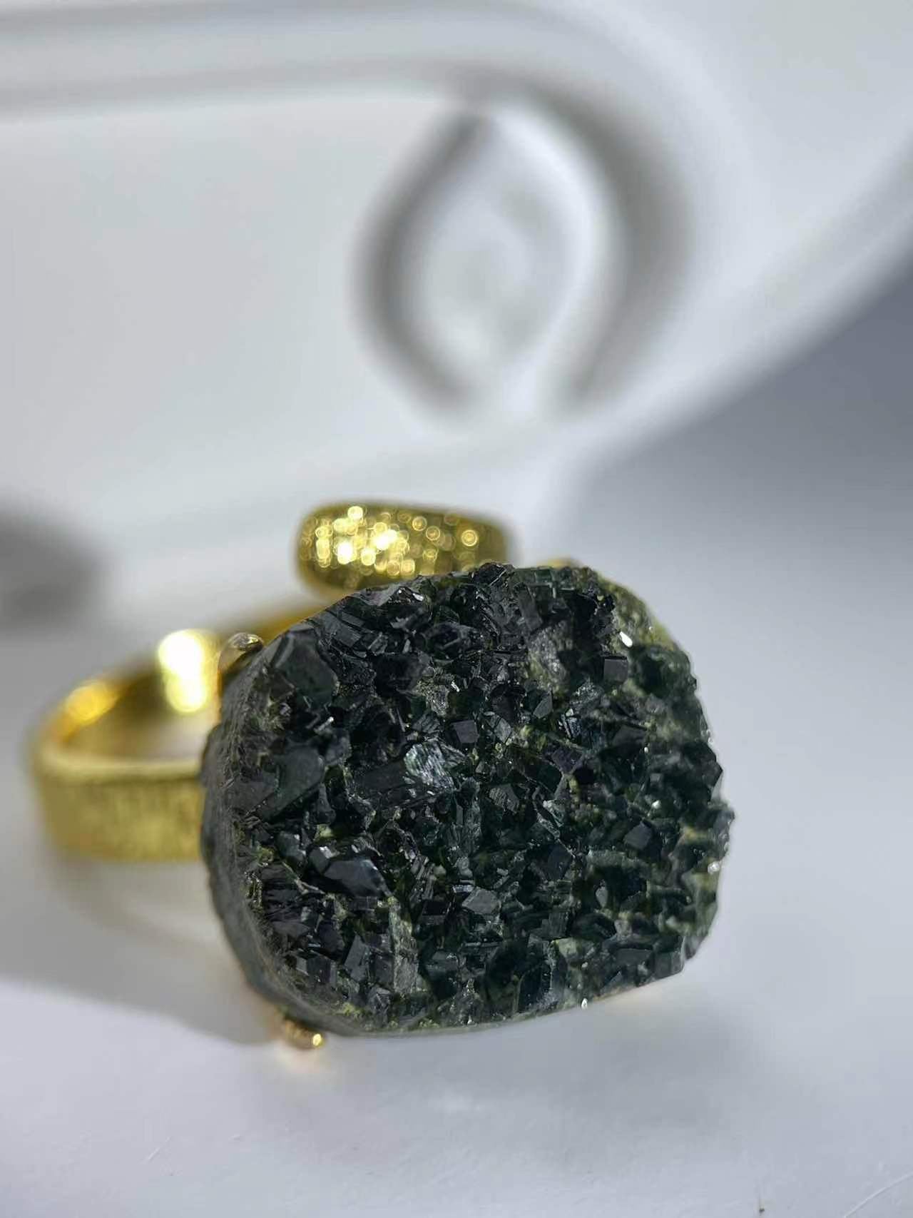 Epidote & Green Tourmaline Ring