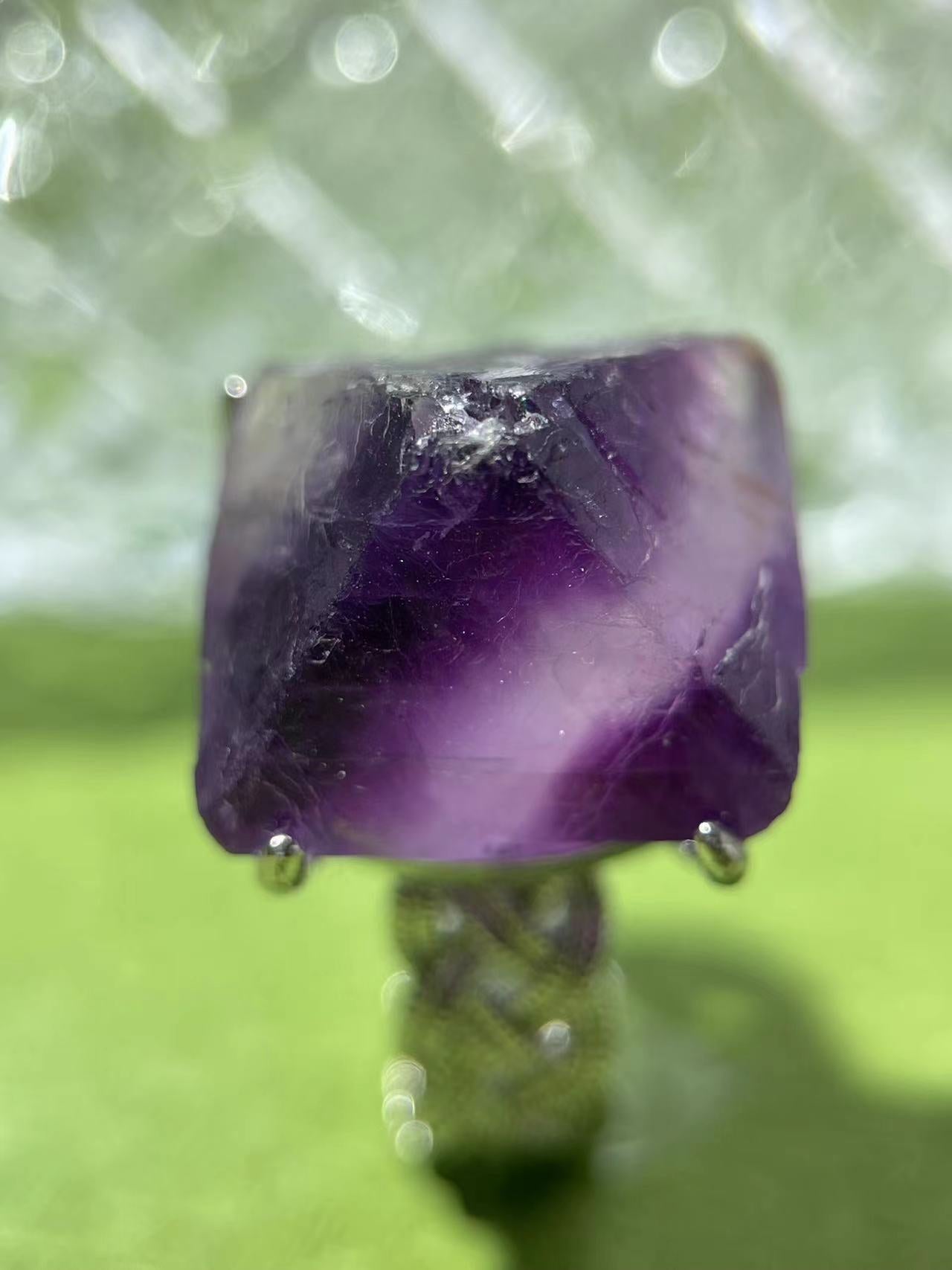 Purple Octahedral Fluorite Ring