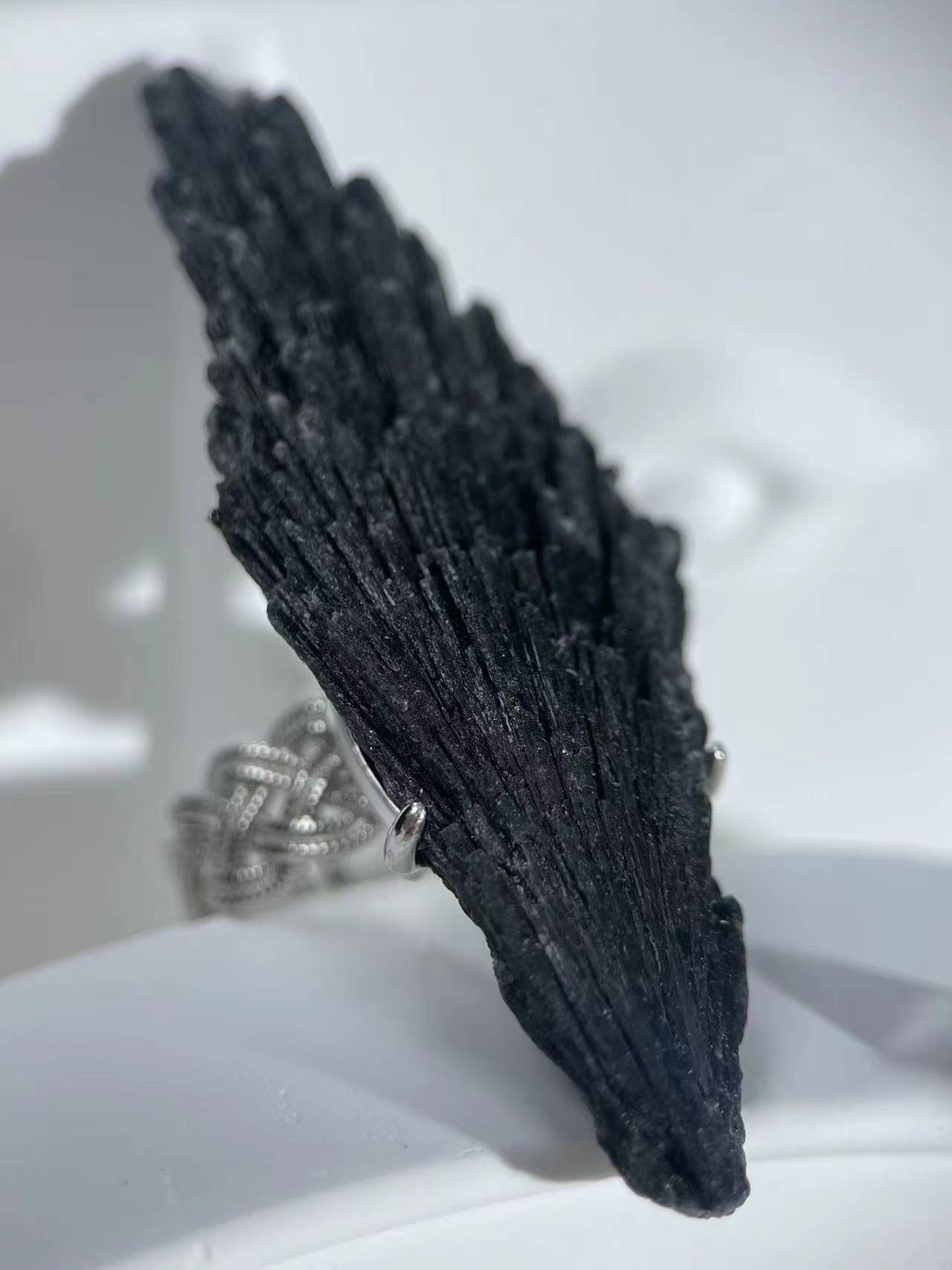 Black Tourmaline (Braided Band Variation) Ring