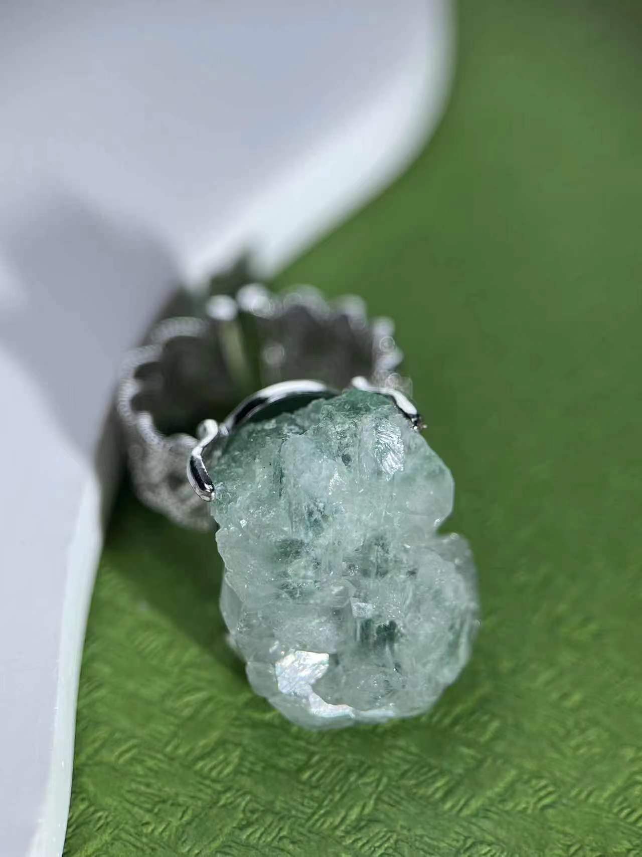 Green Strawberry Quartz Ring