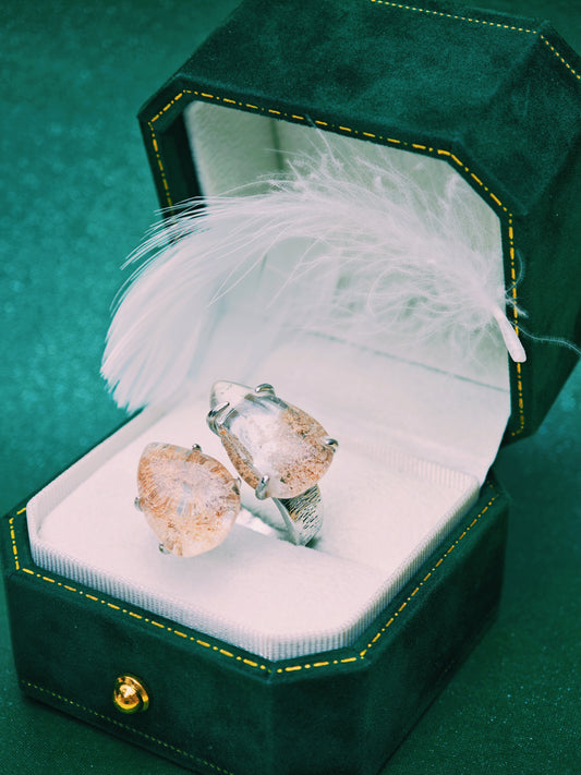 Phantom Quartz Double-Point Ring