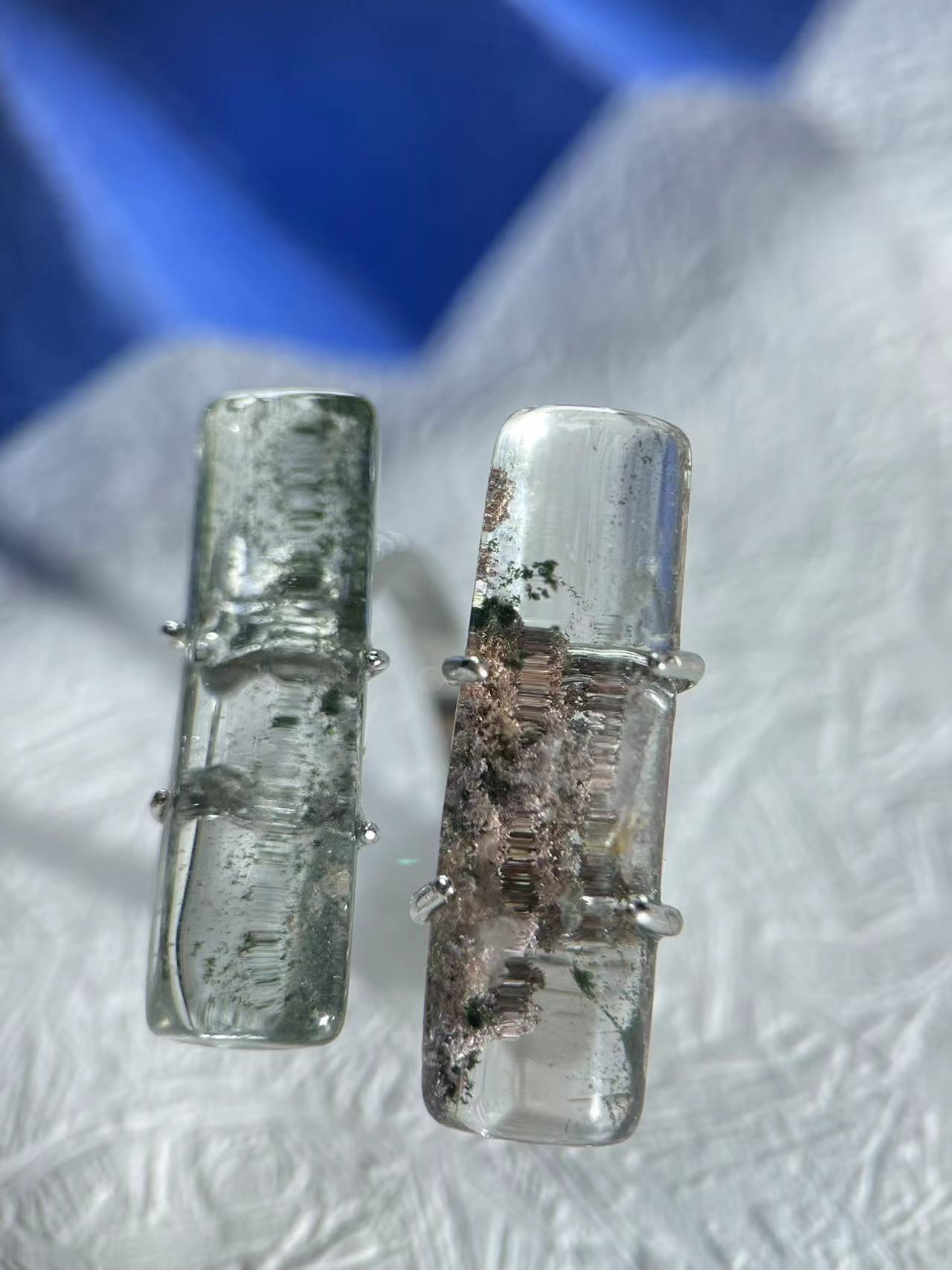Red Phantom & Green Phantom Quartz ring