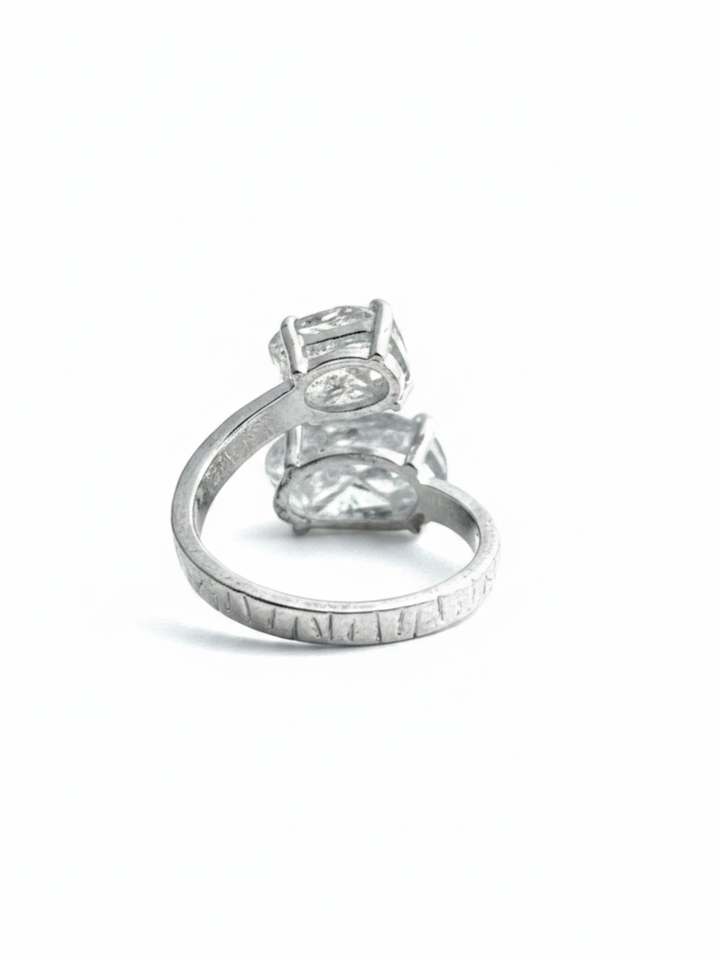Back view of adjustable Herkimer Diamond Quartz ring