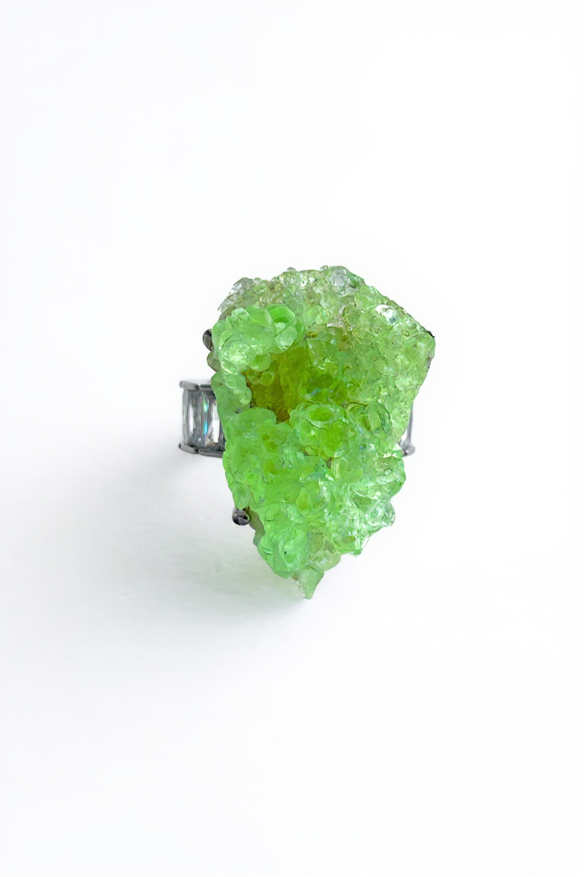 Hyalite Opal Ring front view