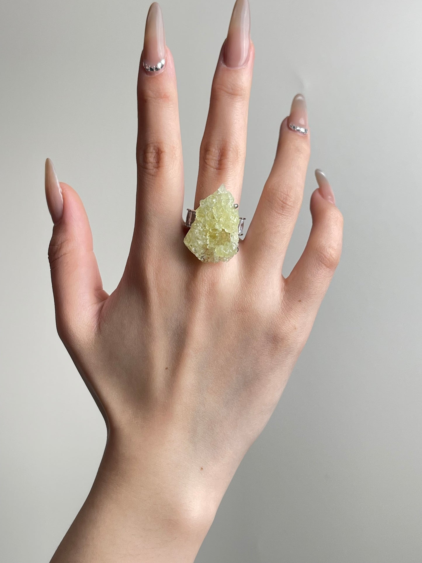 Hyalite Opal Ring worn on hand