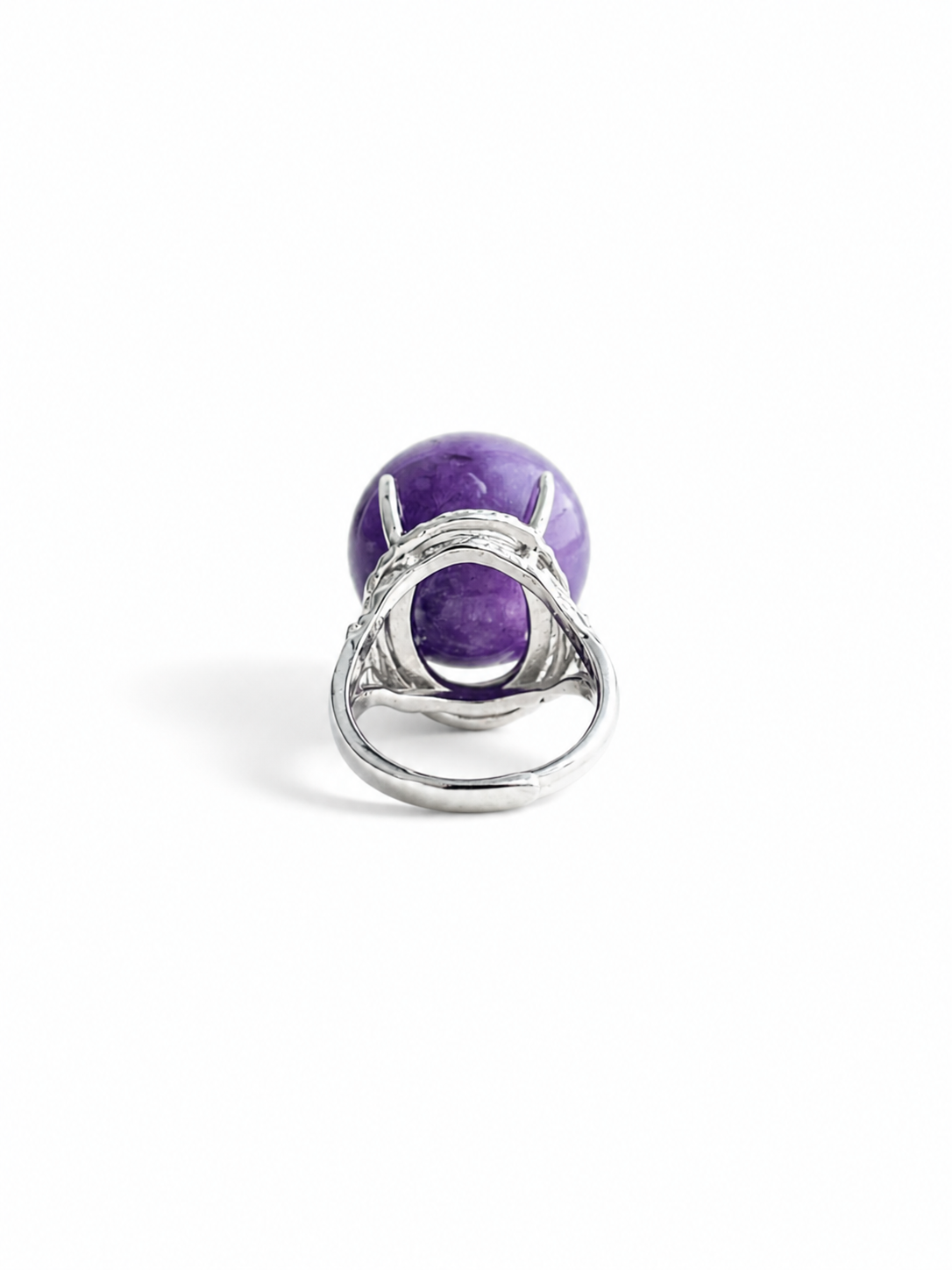 Back view of adjustable Lilac Lepidolite ring
