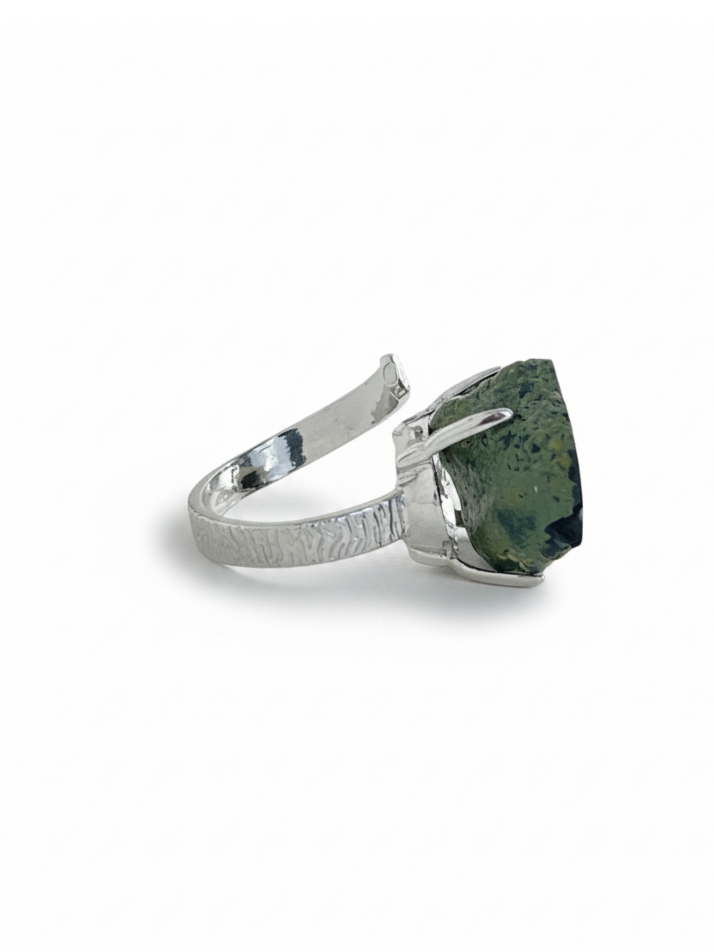 side view mexican geode crystal ring