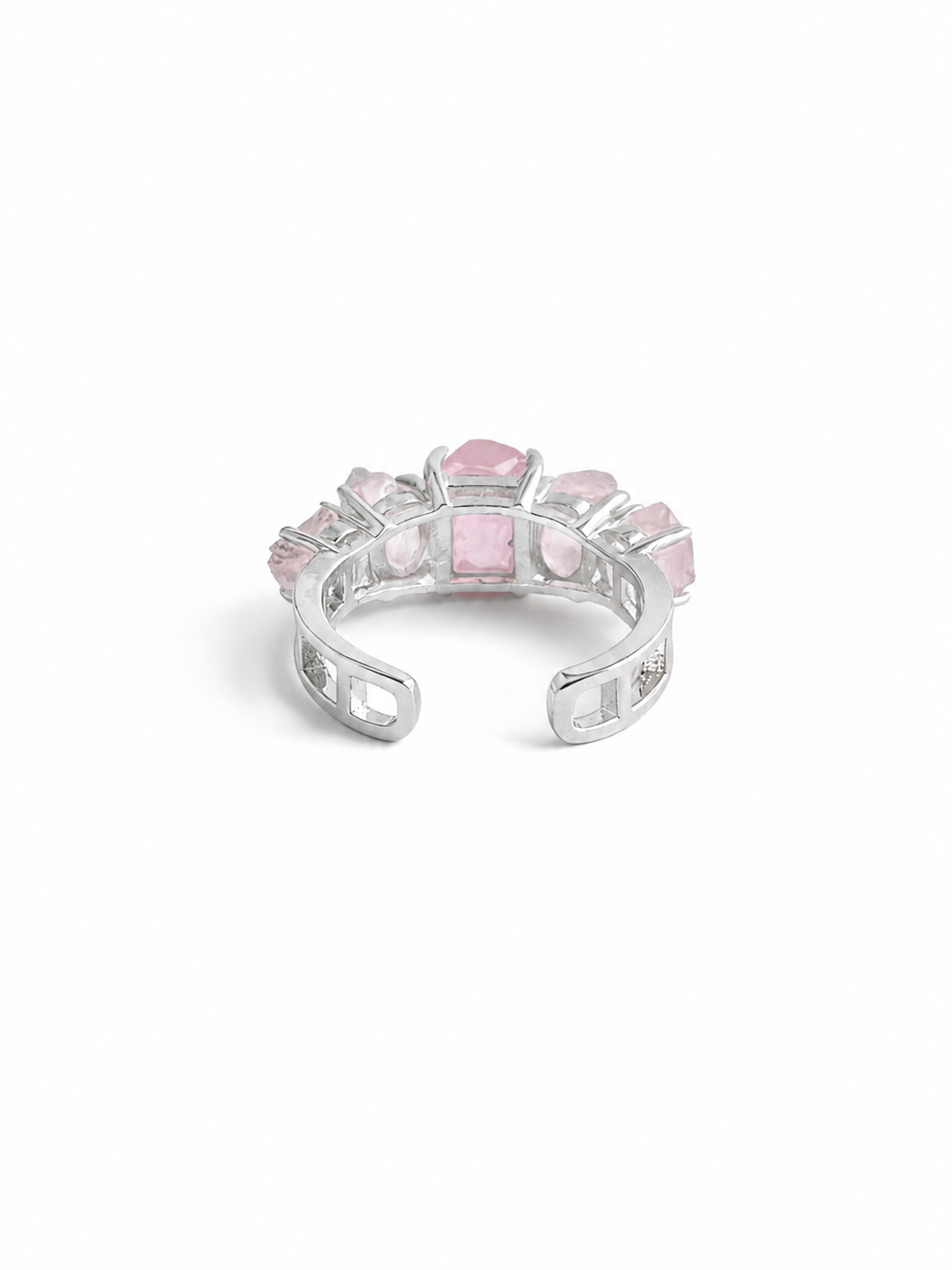 Morganite and Rose Quartz Ring back view