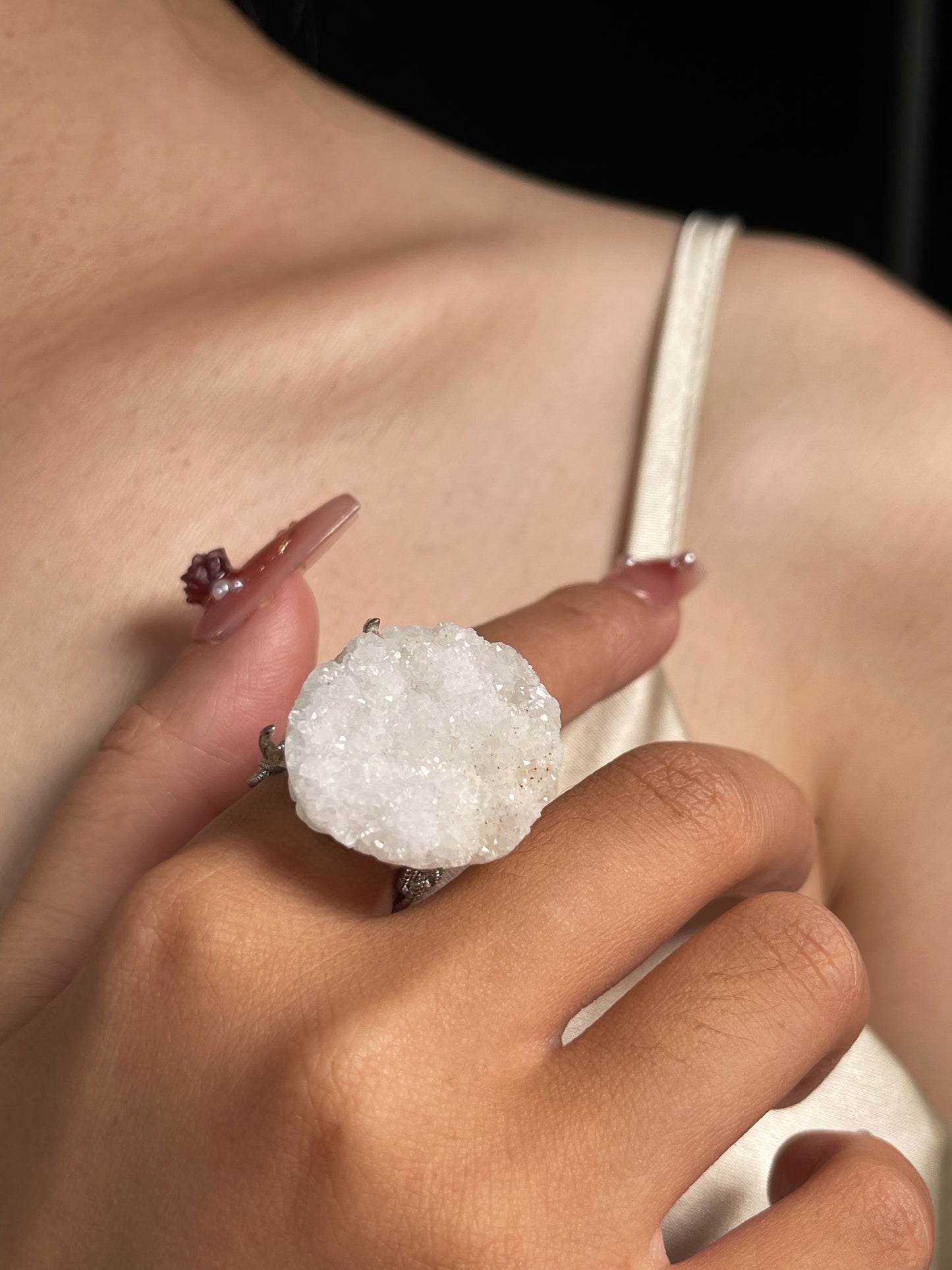 Clear Quartz Cluster Ring