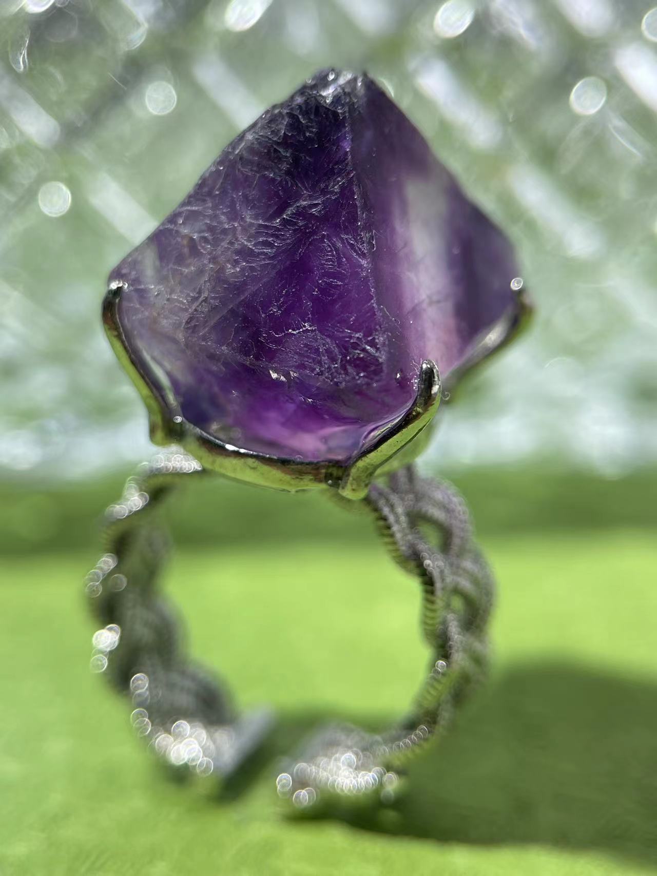 Purple Octahedral Fluorite Ring